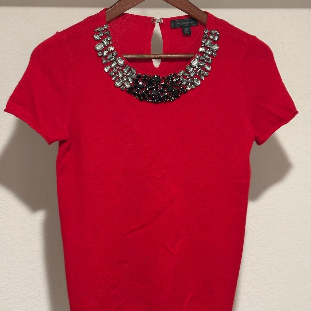 Saks Fifth Avenue Embellished Cashmere Sweater - Red